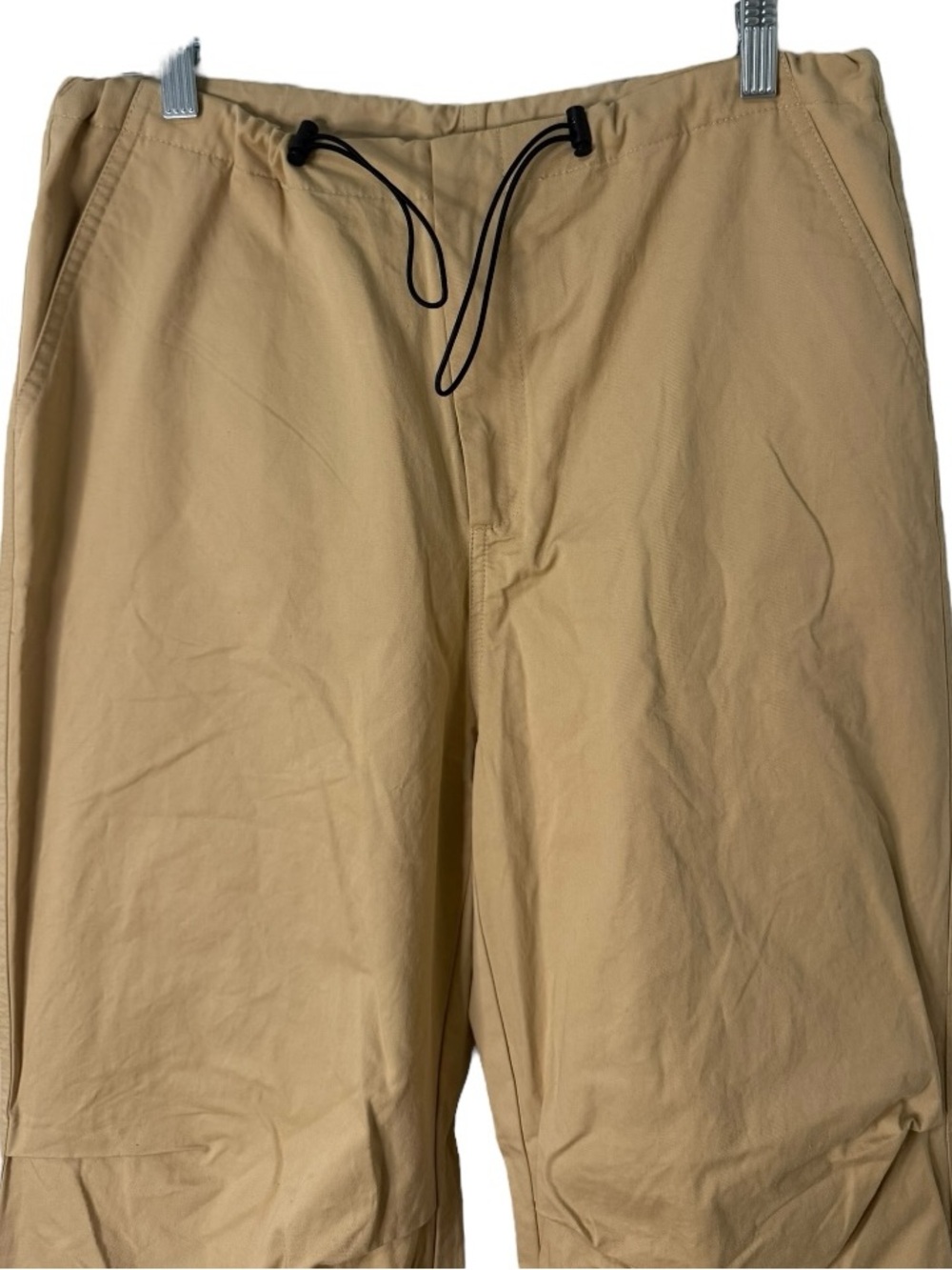 Commense NWT Khaki Cotton Wide Leg Parachute Pants Utility Cargo Size Small - Picture 5 of 8